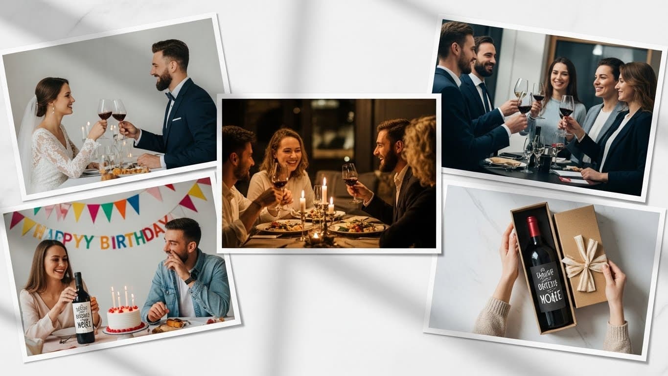 Guests enjoying weddings, birthdays, corporate events, and wine gifting